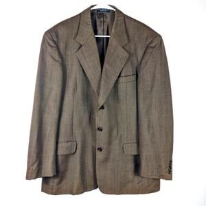 Gianfranco Ruffini 44R Super 100s Wool Blazer Mens Brown Italian Sport Coat